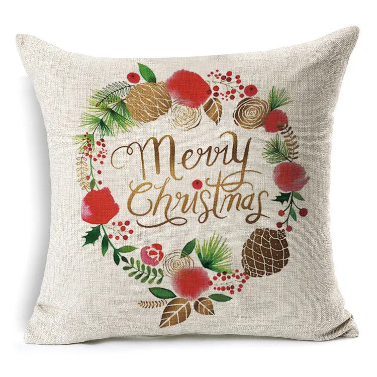 Рождественский чехол для подушки с елкой, хлопковый льняной чехол для подушки, наволочка для подушки, домашний декор, диванная декоративная наволочка для дивана, SD004 - Цвет: 40479-22