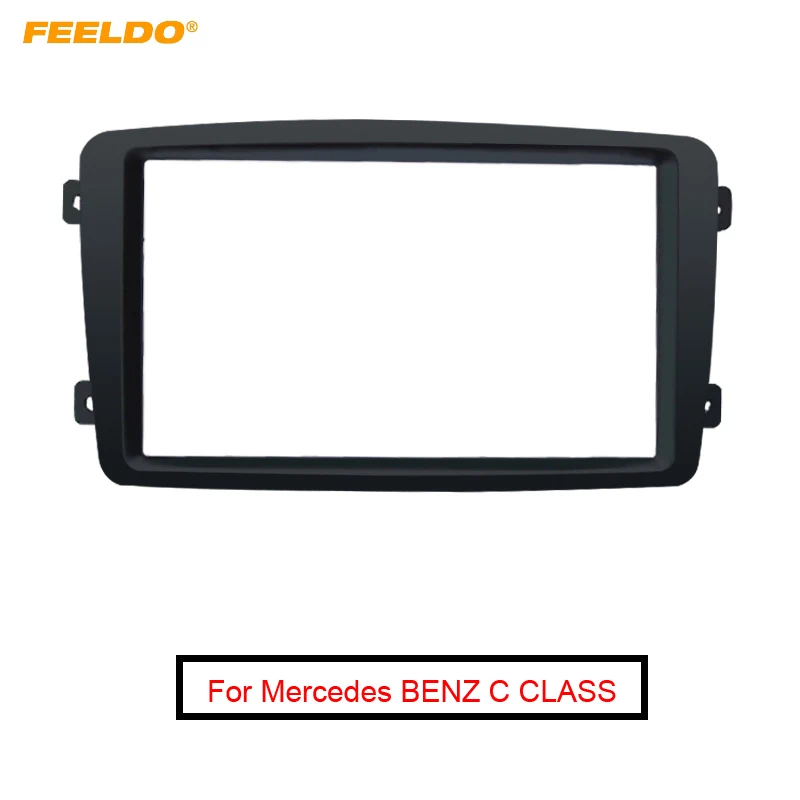 

FEELDO автомобильный двойной Din DVD стерео радио фасции рамка для Mercedes BENZ C CLASS W203 2002-2004 аудио тире рамка Панель комплект # AM5123