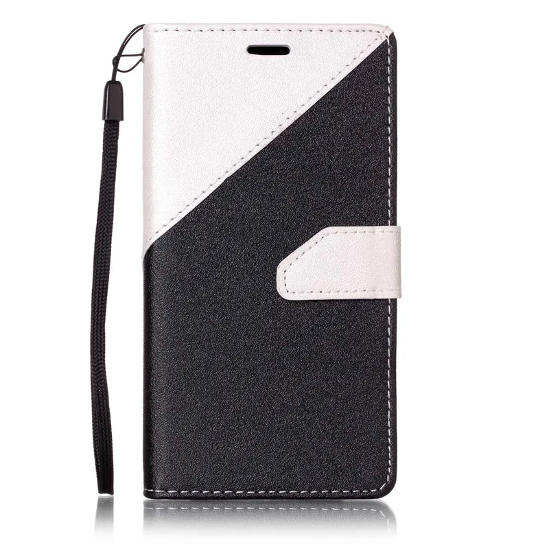 

For Sony Xperia X Performance Leather Case Frosted Two-color Stitching Black And White Wallet Flip Case For Sony XP Cover 5.0
