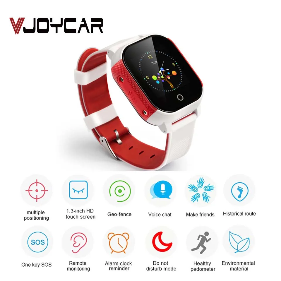 VJOYCAR наручные часы GPS трекер Поддержка SIM голосовой чат Смарт телефон положение