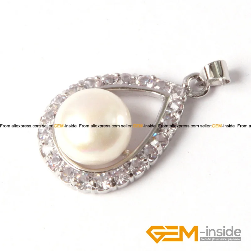 

Pendant: 10-11mm Real Freshwater Pearl Silver Plated Frame With Rhinestone Classical Pendant For Party For Gift, Hot Item !