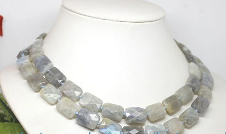 

ddh003806 beauty 12*16mm Natural faceted labradorite rectangle stone handmade necklace 34