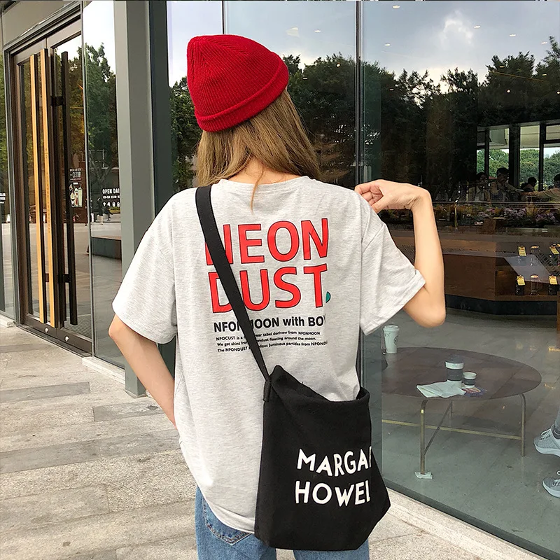 

Mr.nut2019 summer new Korean version of the front and rear printed short-sleeved T-shirt loose women's clothi