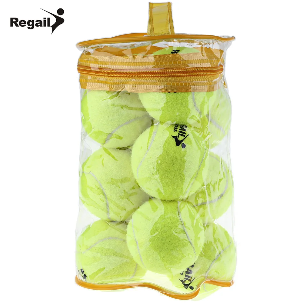 REGAIL 12pcs/set High Elasticity Tennis Training Ball Training Ball Natural Rubber Tennis Ball