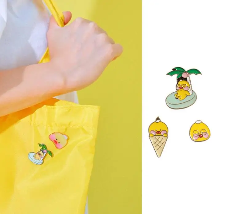 

WEISHUOLI Cute Enamel Caring Cartoon hyaluronic acid duck pin corsage collar pin Brooch For Women jewelry