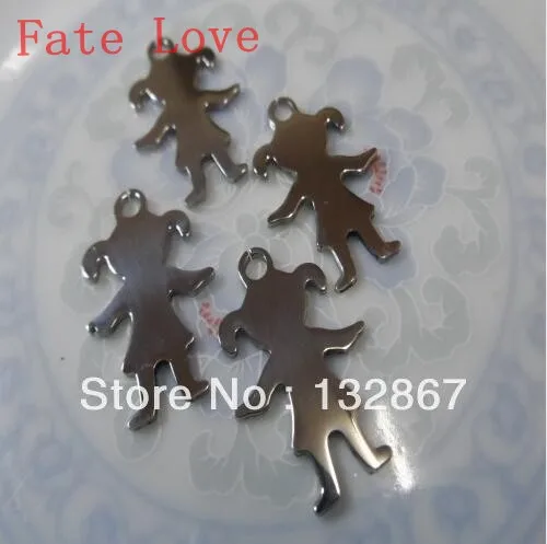 

Fate Love Lot 10pcs BABY GIRLS charms stainless steel pendant necklace Jewelry finding for DIY High polished accessories