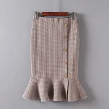 С завышенной талией с эластичной талией Юбка-годе женские серьги-капельки рыбий хвост Русалка Юбка