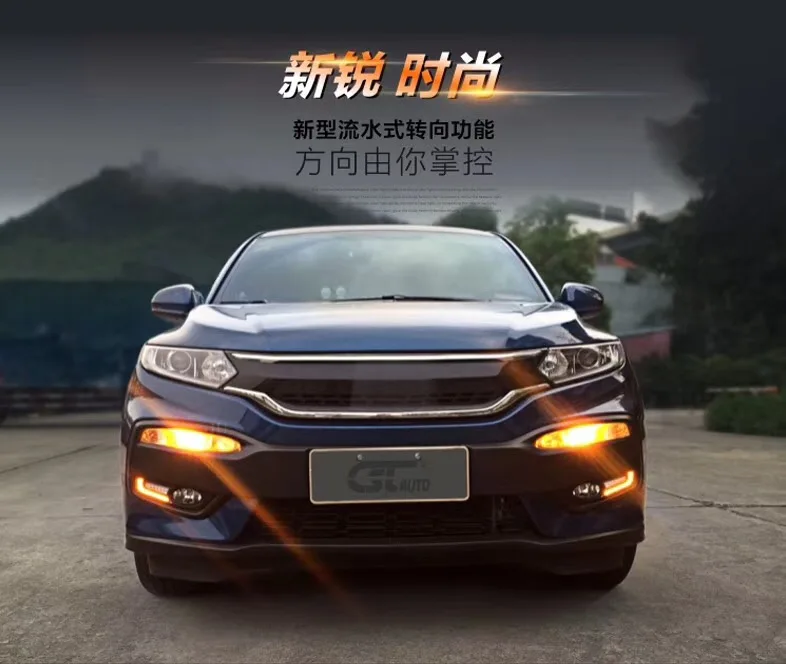 Eosuns СИД DRL дневного света фары с желтыми поворотник для Honda XRV