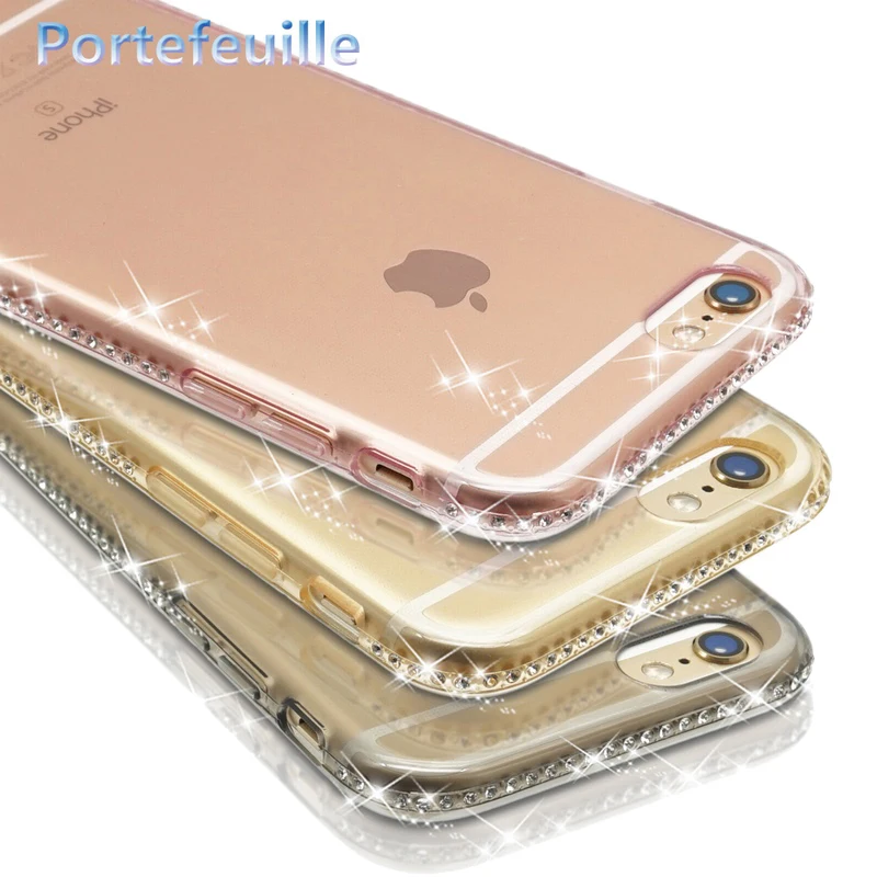 Чехол для iPhone 12 Mini X роскошный блестящий силиконовый чехол со стразами Apple 7 Plus 8 6 6S
