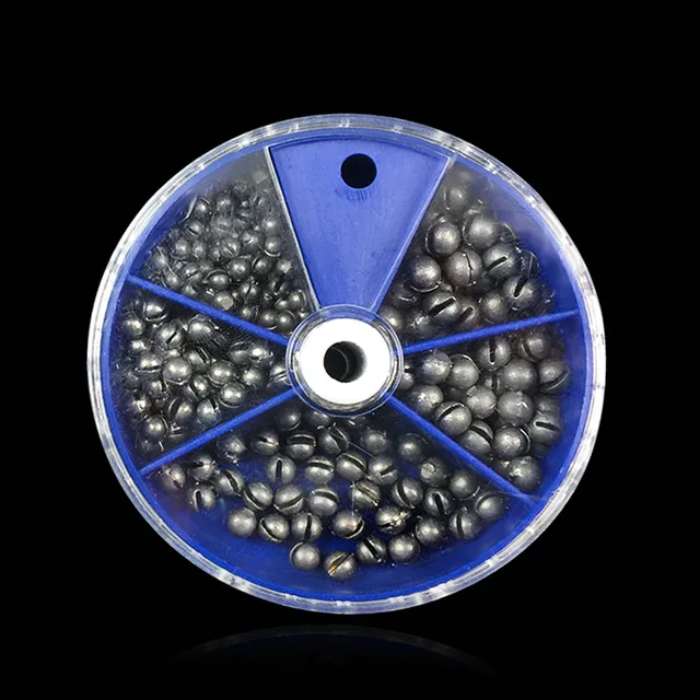 5/7 Sizes Mini Round Split Lead Sinkers Set Fishing Lead Weights in Fishing Accessories Box 0.2g