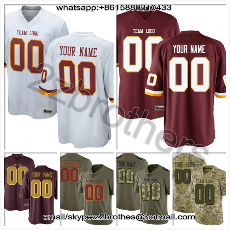 

OEM Factory Custom American Football Jersey Design DIY Logo Stitch Embroidered Team T-Shirt Washington New Draft Men Women Youth