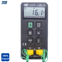 TES-1306 цифровой термометр Автоматический диапазон K/J Тип термопары термометр
