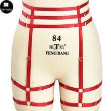 Красный подвязка пояс жгут тела полюс танцевальная одежда jartiyer сексуальные ремни для ног Готическая Подвязка свадебная рейверская Праздничная пояс на подтяжках