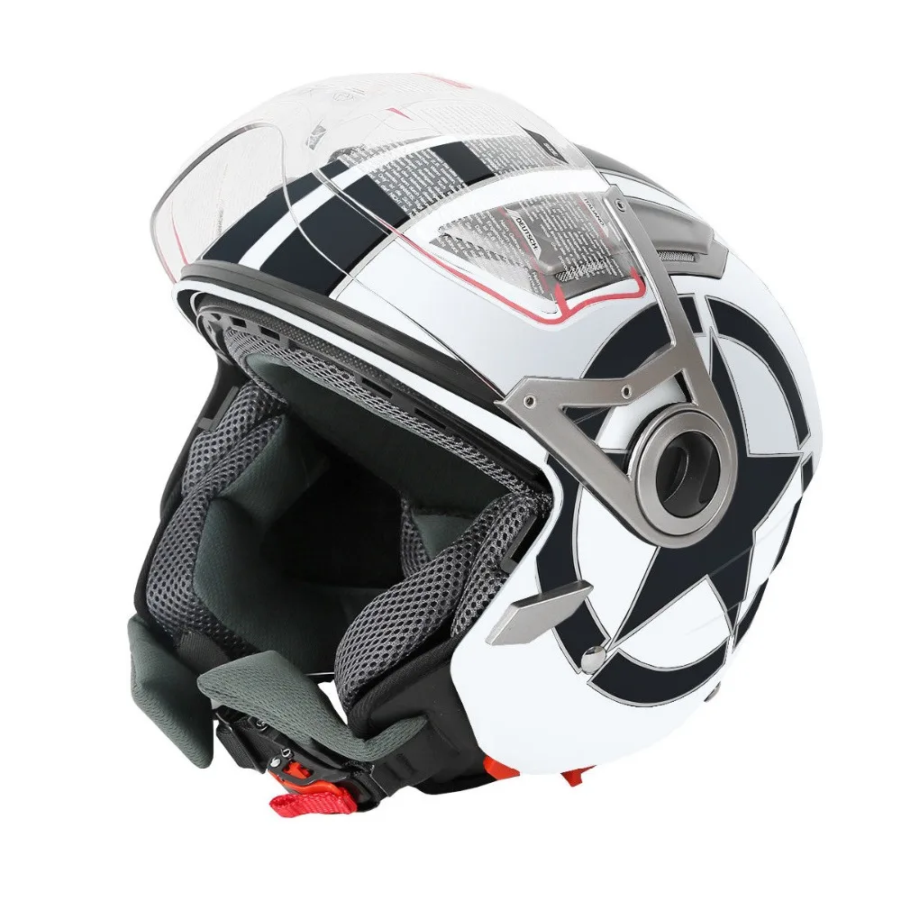 

Motorbike White 3/4 Open Face Dual Visor DOT Adult Motorcycle Scooter Helmet S/M/L/XL