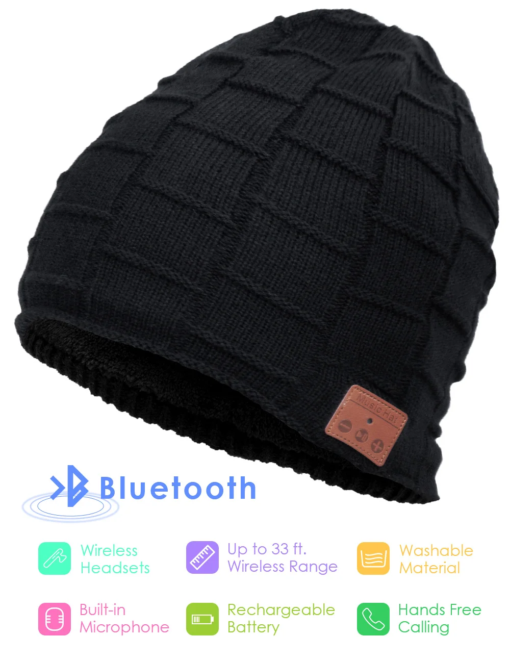 Senderismo Gorro De Punto Con Luz LED Bluetooth Para Correr gris Senderismo Gorro De Punto Con Luz LED Bluetooth Para Correr gris