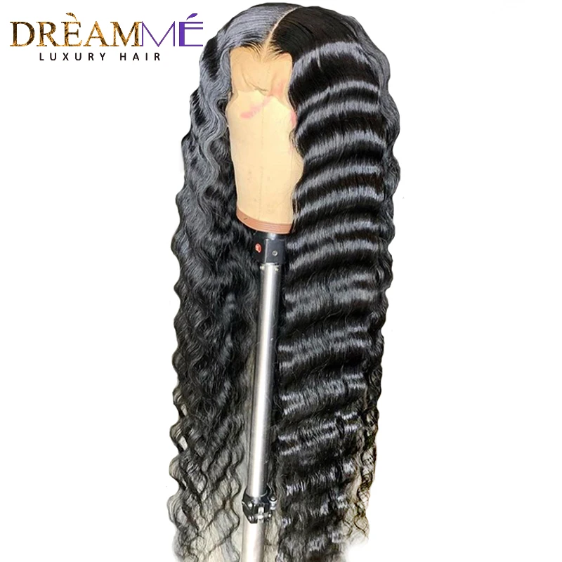 

13*6 Deep Part Lace Front Human Hair Wig For Black Women PrePlucked Brazilian Deep Wave Wig With Baby Hair Remy Wig 150% Density