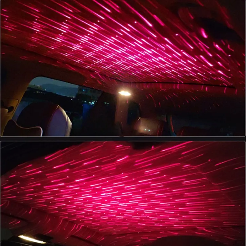 Gran venta USB LED coche atmósfera lámpara Interior estrella ambiente luz colorida música sonido lámpara Navidad Interior luces decorativas
