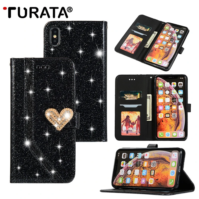 TURATA Бумажник Стенд флип искусственная кожа Diamond чехол для iPhone 7 Plus/8 Plus/XS Max со