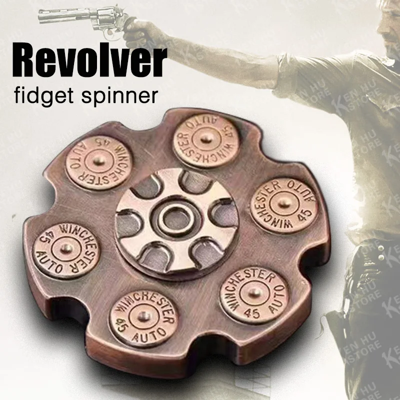 

Revolver Bullets style Spiner Fidget Hand Spinner Metal Toy Finger Spinner For Autism and Anxiety Stress handspinner Toys