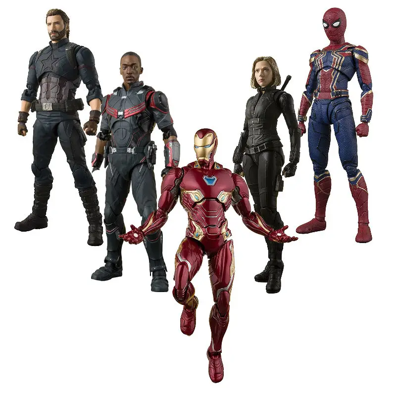 

Avengers infinity War SHF Thanos Iron Spider MK50 Black Widow Action Figure toy for kids free shipping