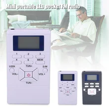 Mini FM Radio with Earphone Digital Display Dual Channel Single Band Portable Radio EM88