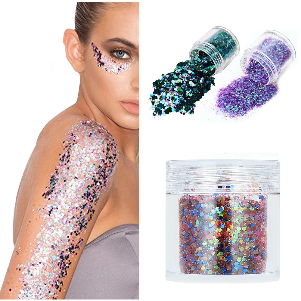 5 Colors/Set Face Body Glitter Shimmer Powder Makeup Gold Silver Purple