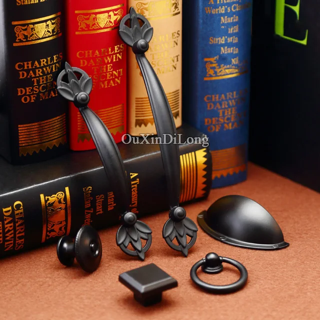 top designed 10pcs european black kitchen door furniture handles