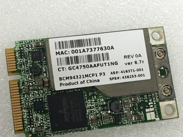 

SSEA Wholesale New for Broadcom BCM4321 Mini PCI-E WiFi Wirelesss Card for HP Pavilion dv5000 dv8000 C300 C500 sps 436253-001