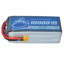 2 pcs YOWOO 22.2 v 30c Max 60c Lipo 6 s Baterai 10000 mAh RC Lipo Bateria AKKU Untuk Helikopter Pesawat Quadcopter Drone UAV FPV Mobil