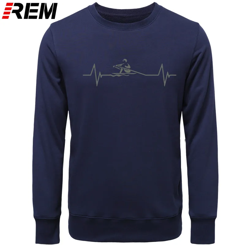 REM новые Heartbeat гребли толстовки мужские с длинным рукавом Мода Каякинг o-образным вырезом мужские забавные каноэ Толстовки, Толстовки