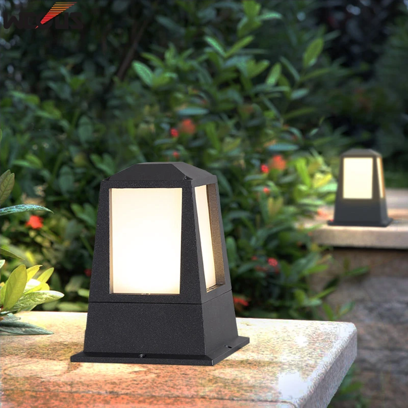 (WECUS) Outdoor waterproof outdoor modern minimalist lawn light, villa courtyard landscape grass light, garden column headlight