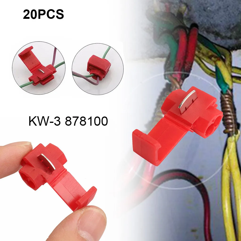 Wiring clip 20Pcs Lock Wire Electrical Cable Connector Quick Splice Terminals Crimp For Car