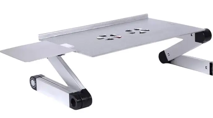 Portable Laptop Stand Desk Home&Office Foldable Laptop Stand Adjustable Laptop Table Ergonomic Bed Tray with Cooling Fan and Pad
