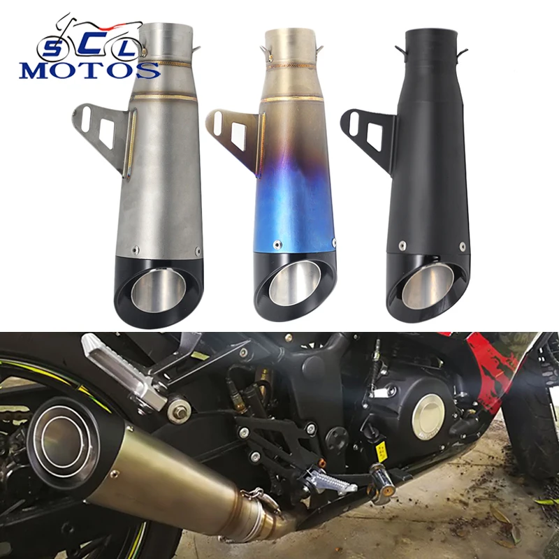 

Sclmotos- 51mm Motorcycle Exhaust Pipe Escapes Para Moto For Most Motocross Dirt Bike for Kawasaki ZX6R Z900 Z1000 Escapement