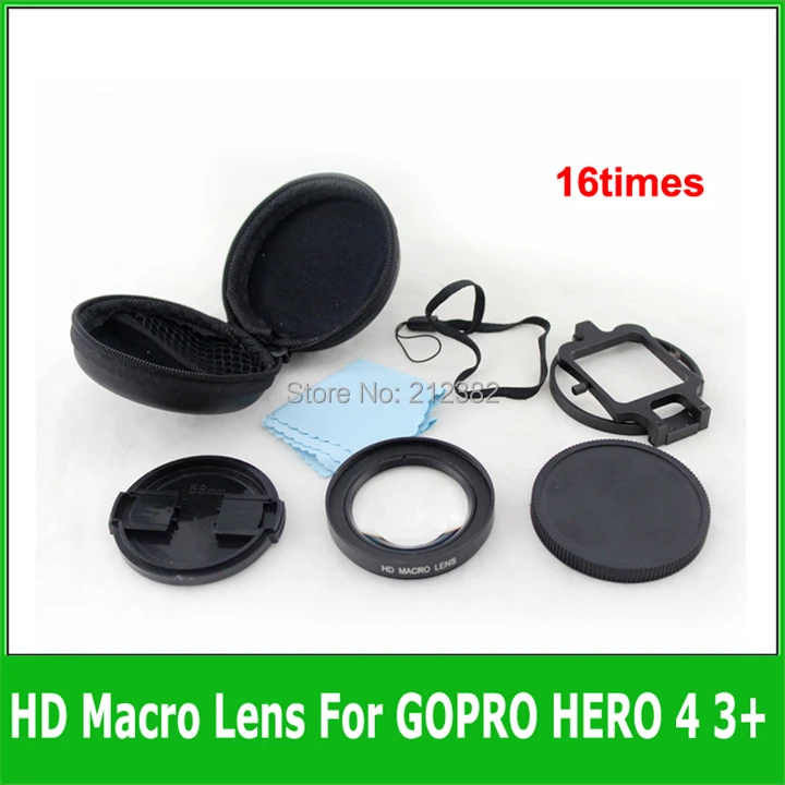 2015 Newest Gopro Accessories HD 16 times Macro Lens + Adapter Ring For