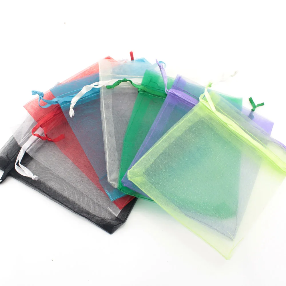

Tevida 10pcs Organza Bag Drawstring Gift Bags/Packaging Bag for Jewelry Finding Accessories 10 x 12 cm