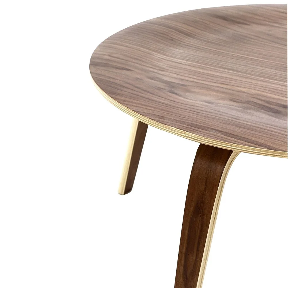 Ash Plywood Center Coffee Round Table in Natural/Walnut Finish Living Room Furniture Tea Table Wooden Modern Design Molded Ash Plywood Center Coffee Round Table in Natural/Walnut Finish Living Room Furniture Tea Table Wooden Modern Design Molded