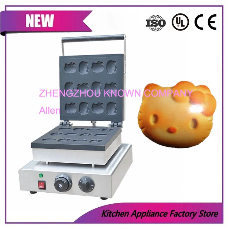 Electric Commercial Cartoon cat shaped waffle makers 110V/220V/1750W