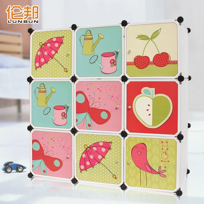 

Simple cartoon fashion clothes storage cabinet toy cabinet wardrobe