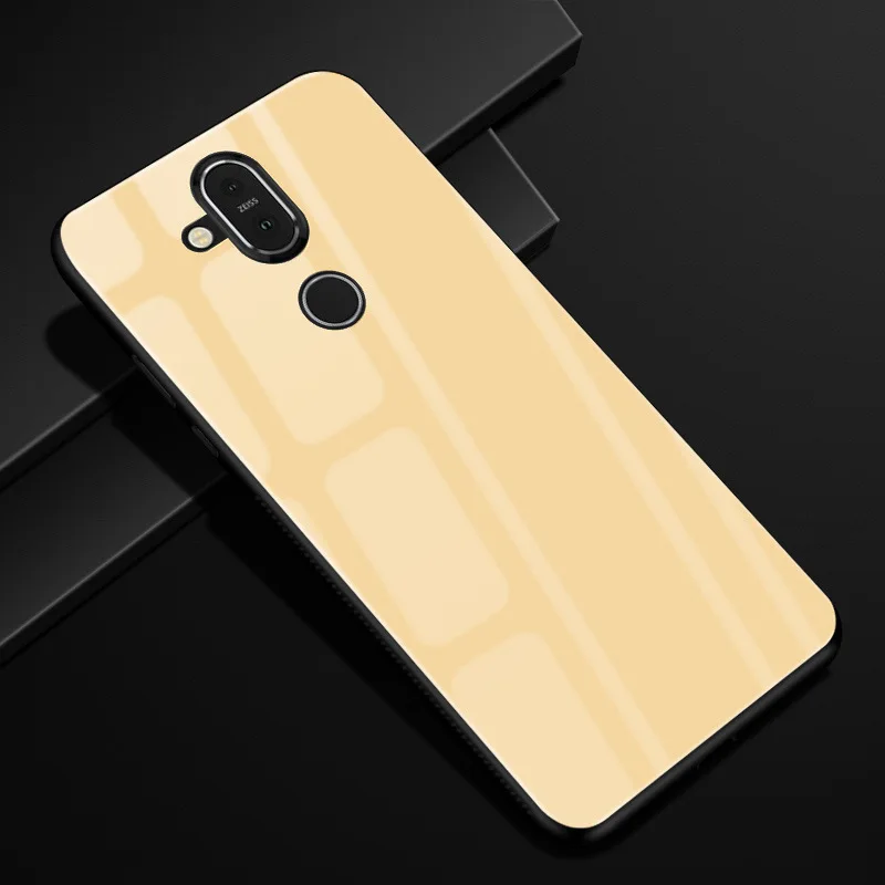27 Для Nokia 8,1 чехол PC закаленное стекло чехол для телефона черный ТПУ бампер чехол для Nokia 7,1 plus 8,1X7 Чехол для Nokia 7 Plus - Цвет: 27