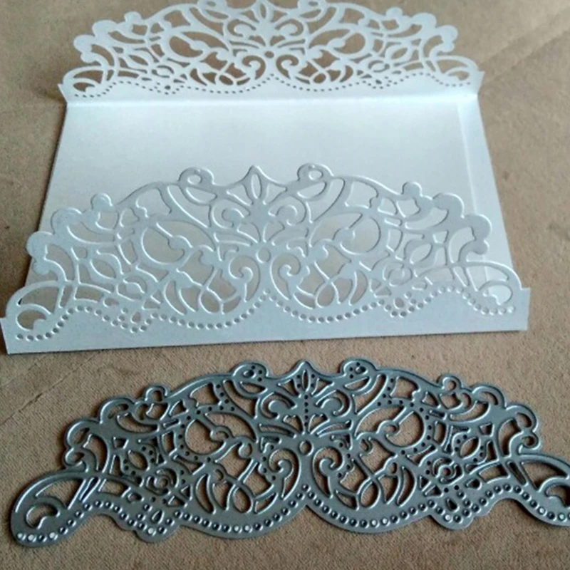 

1pc Cutting Dies Making Scrapbook Greeting Card edge Lace Hollow Border Metal Cutting Dies Stencil Frame Embossing Template x