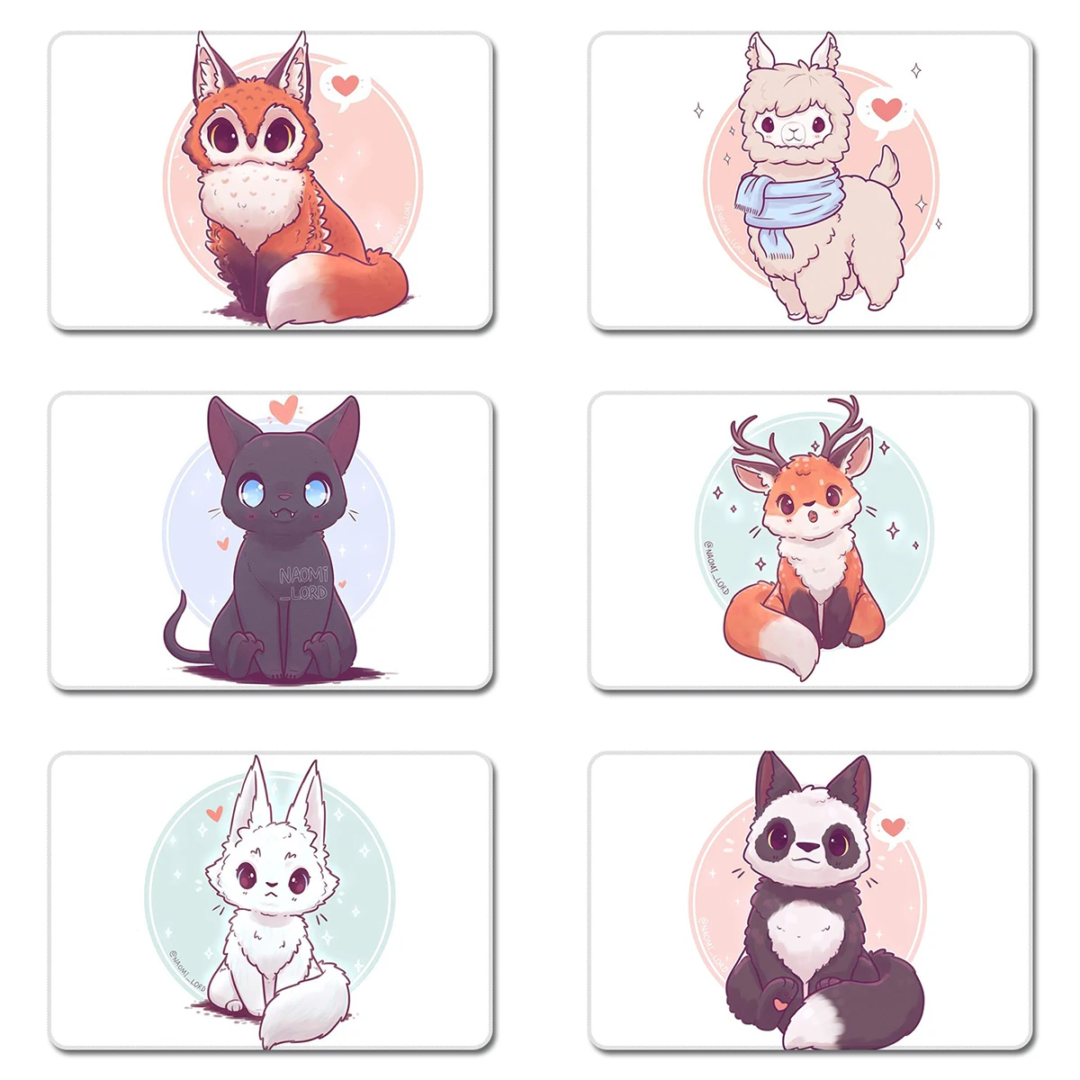 

Nursery Cartoon Kids Panda Fox Anime Cool Designs Nature Rubber Table Mouse Pad Laptop Computer Enclosure Mousepad Mat