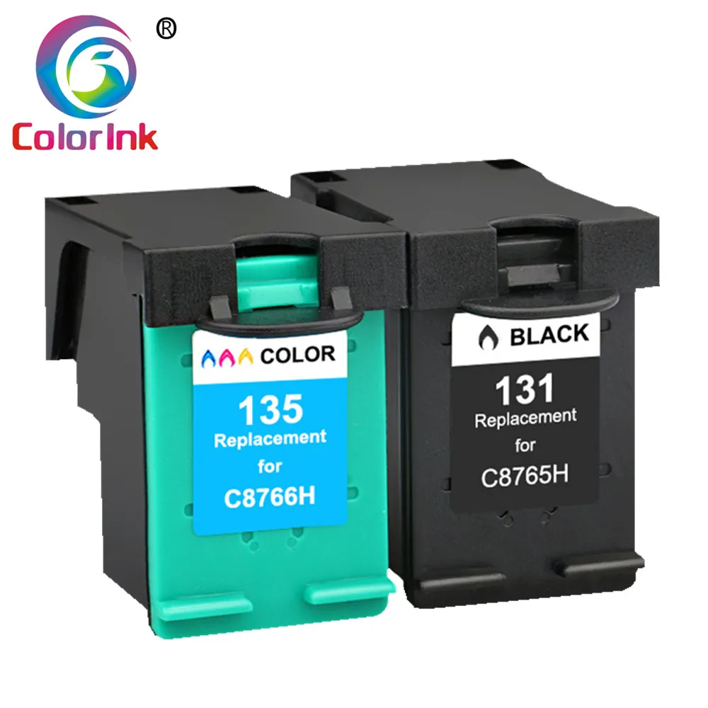 

ColoInk 2Pack 131XL 135XL ink cartridge for HP 131 XL 135 XL Deskjet 460 5740 5940 6520 6540 2570 5743 5943 ink C8765HE C8766HE