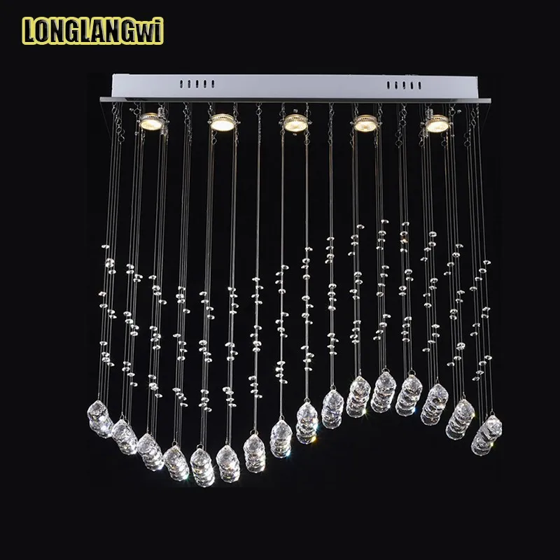 

Most Popular Contemporary Modern Crystal chandelier light Free shipping crystal cutain wave chandelier light