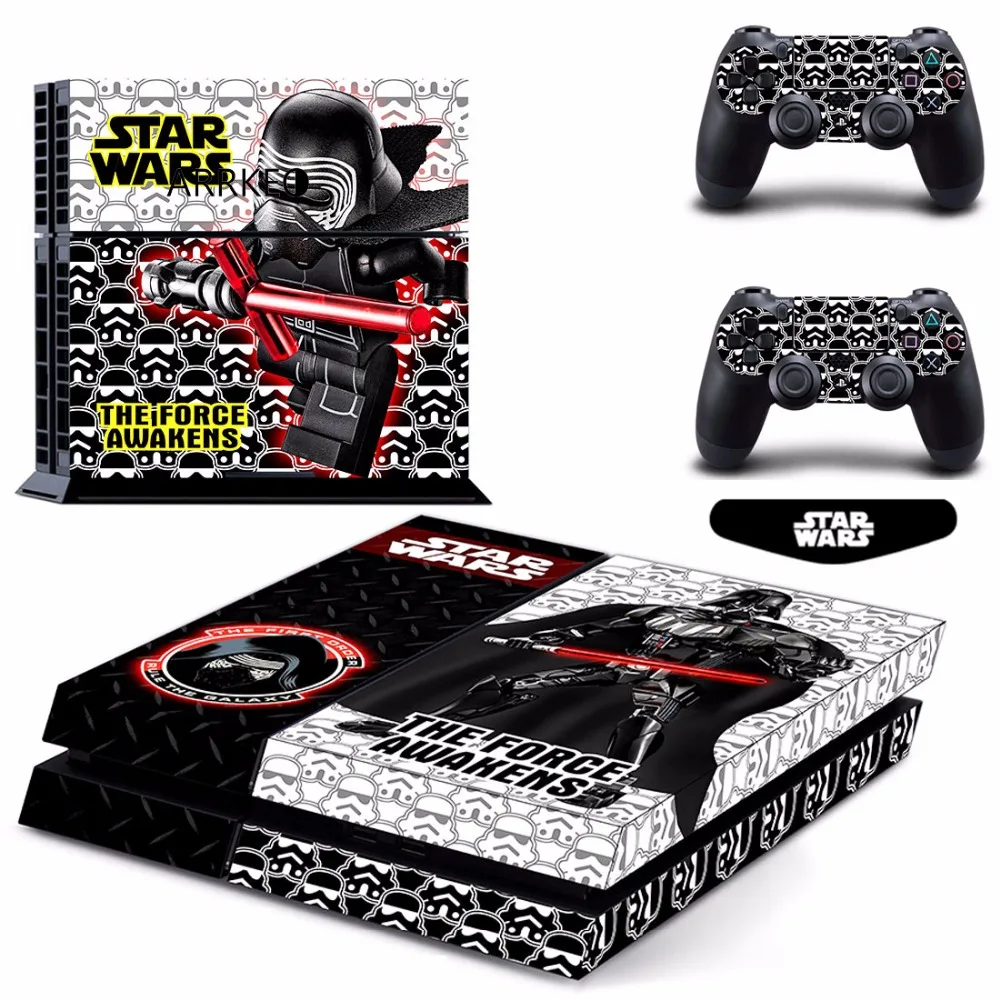 Arrkeo Star Wars The Force Awakens винил Обложка Наклейка кожи Стикеры для Sony PS4 Игровые приставки консоли и 2 контроллера наклейки