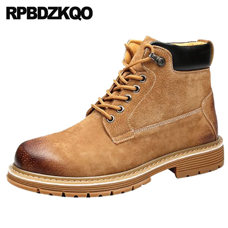 

shoes lace up military suede black vintage retro combat boots 2018 korean autumn army designer ankle brown british style men