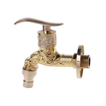 

Wall Mounted Antique European Water Tap Carved Golden Decorative Garden Faucet J6PDWholesale and dropshipping