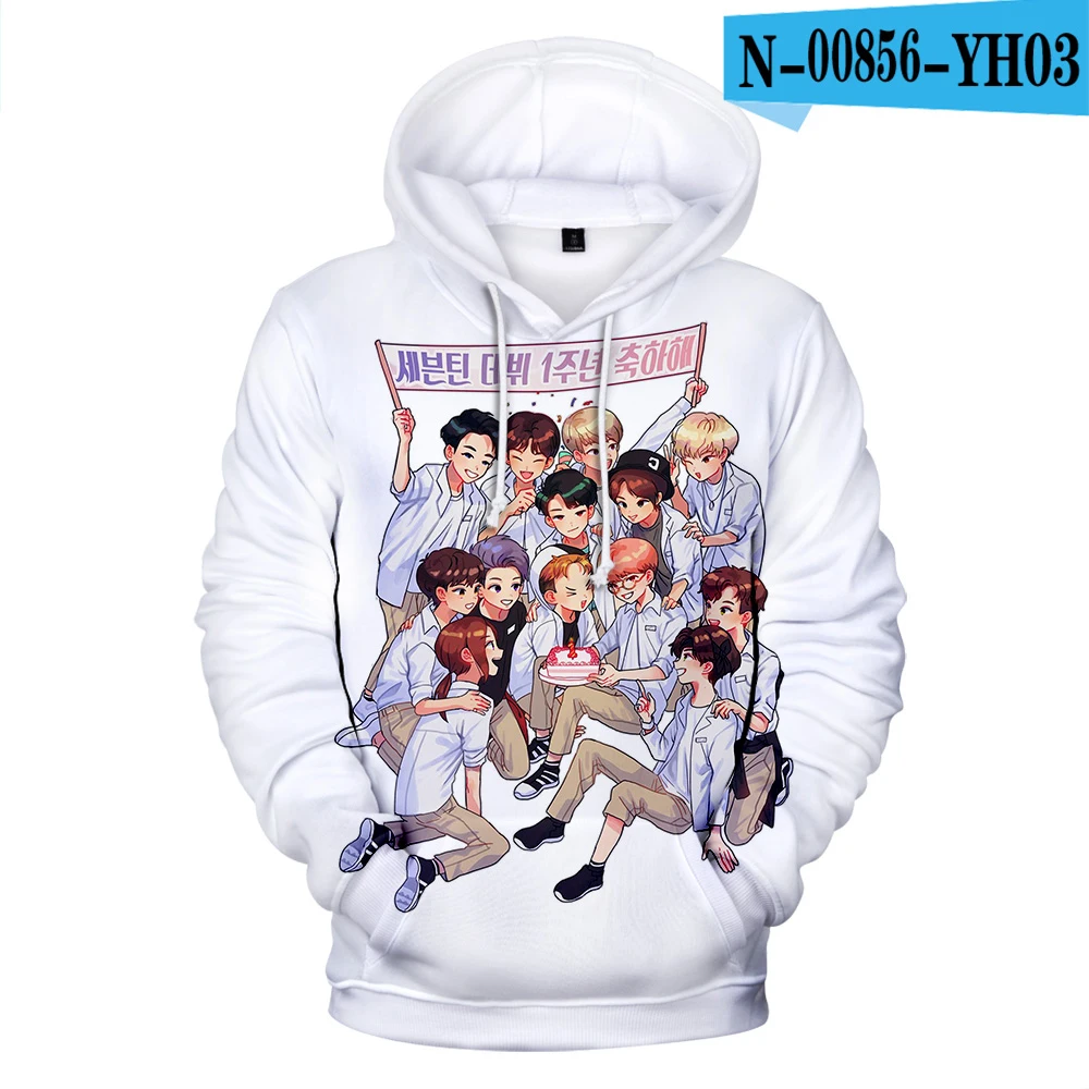 Kpop Bang Store Seventeen толстовки с 3D принтом женские/мужские модные уличные толстовки с капюшоном и длинным рукавом повседневные толстовки - Цвет: Зеленый