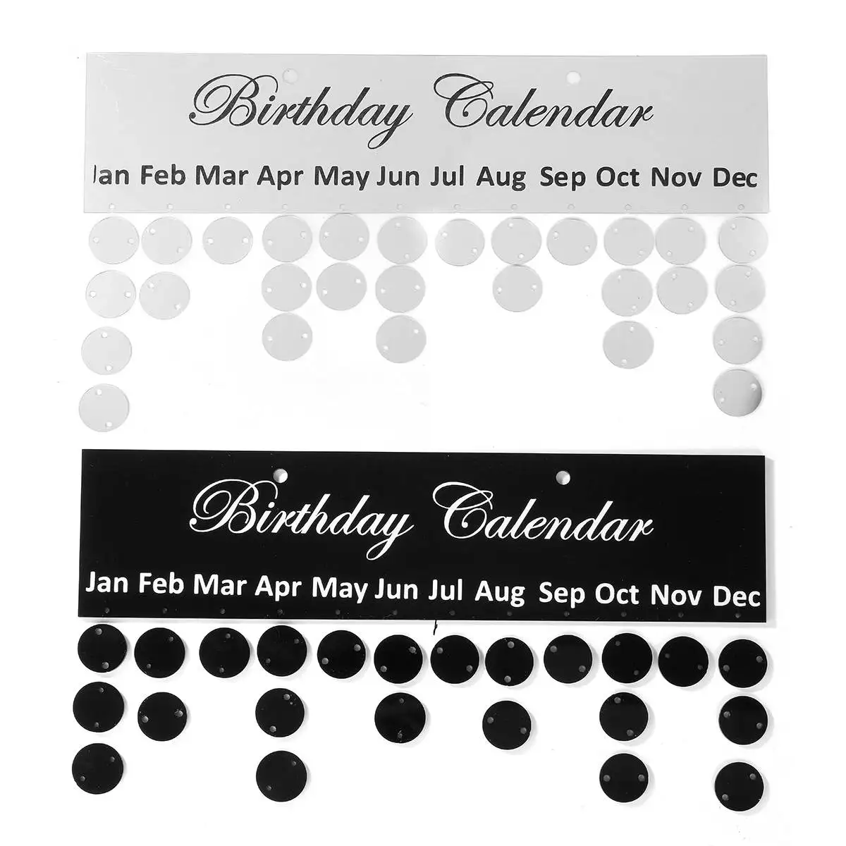 Kicute 1 шт. серебристый, черный день рождения доска-календарь DIY Семья на день рождения календарь особенные даты Планерная доска подвесной Декор подарочный набор