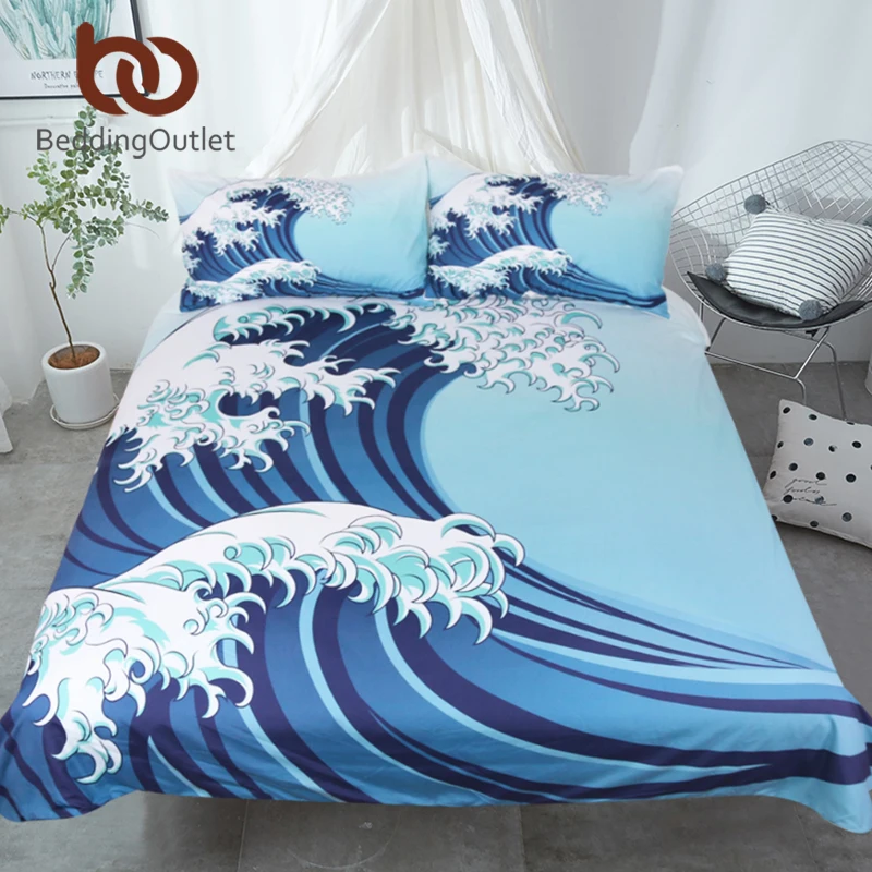 BeddingOutlet Great Waves Bedding Set in a Vintage Style Bed Cover